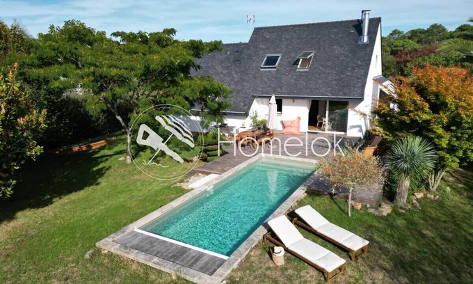 Erdeven Casa | Villa avec piscine - calme absolu 5 min des plages