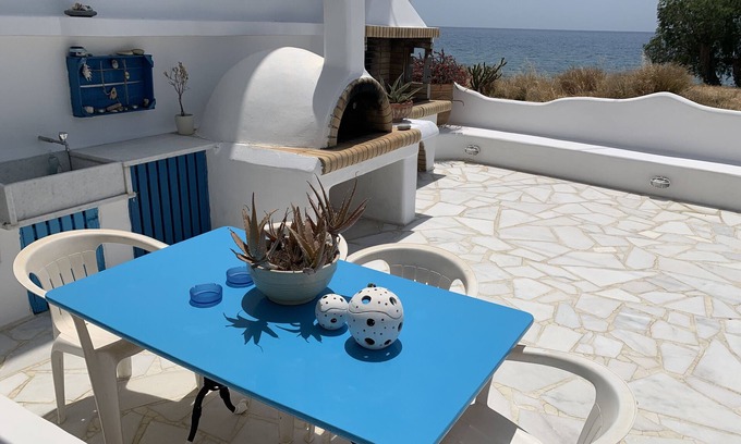 Makry Gialos Villa | Villa "Blue Sea" con vistas al mar, terraza y Wi-Fi