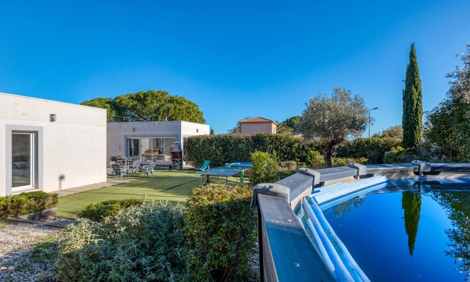 Alignan-du-Vent Villa | Villa 'L'Atrium' con piscina privada, Wi-Fi y aire acondicionado