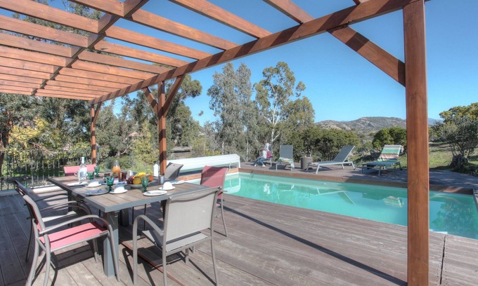 Santo-Pietro-di-Tenda Casa | Villa la Porte des Agriate - terrasse et piscine