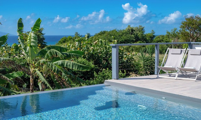 Grand-Bourg Villa | Villa Paruline with swimming pool tropical garden and sea view