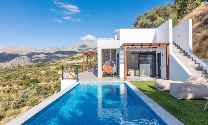 Agios Vasileios Villa | Villa Sea-Esta in Sellia with spectacular Sea view and pool, Adults Only