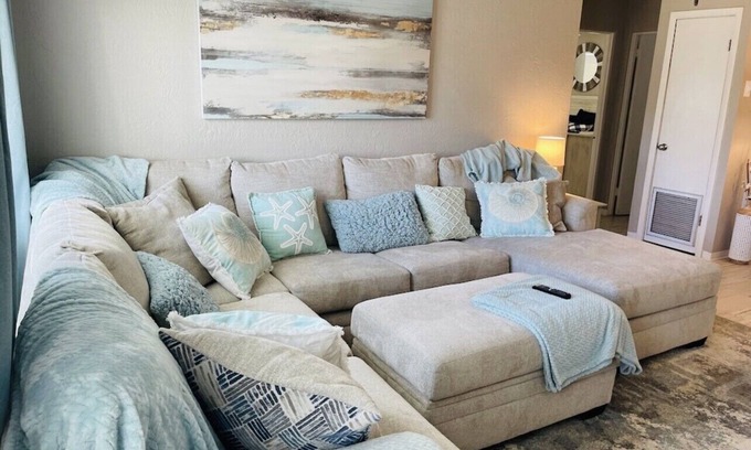 Sunny Shores Casa | Walk to the beach! Spacious home with comfy beds, game room, & fenced yard.