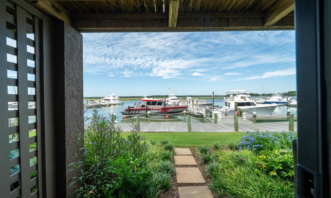 Bohicket Marina Village Casa | Waterfront 1BR 2BA Condo with Incredible Sunsets and Marina Views. Pet Friendly