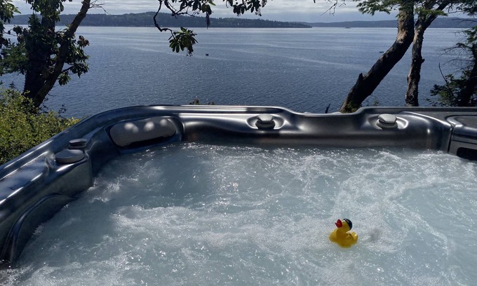 Camano Island Casa | Waterfront Beach House con espectacular vista al mar suroeste del amanecer al atardecer