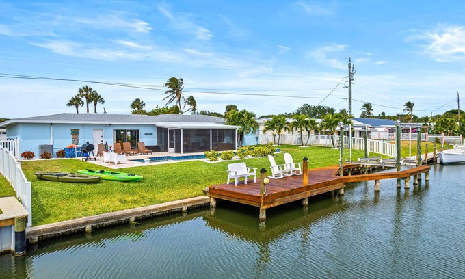 Convair Cove Casa | Waterfront Home with Heated Pool & Spa | Dock | 4.5 Blocks to Beach & Downtown