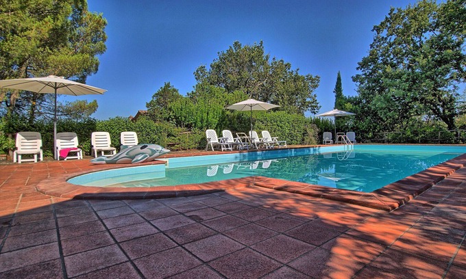 Bucine Villa | Preciosa casa de vacaciones privada con WIFI, piscina privada, TV, veranda y vista panorámica