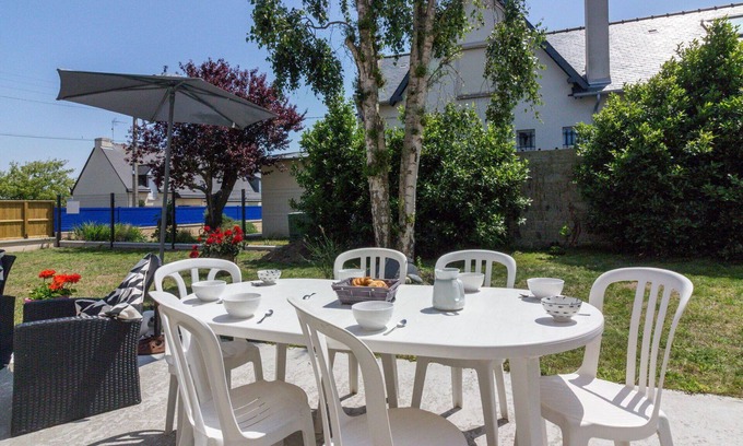 Saint-Lunaire Casa | Maravillosa casa de vacaciones privada para 8 personas con WIFI, TV, terraza y mascotas permitida