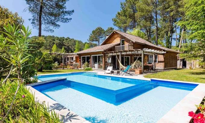 Seignosse Casa | Villa de madera con piscina climatizada