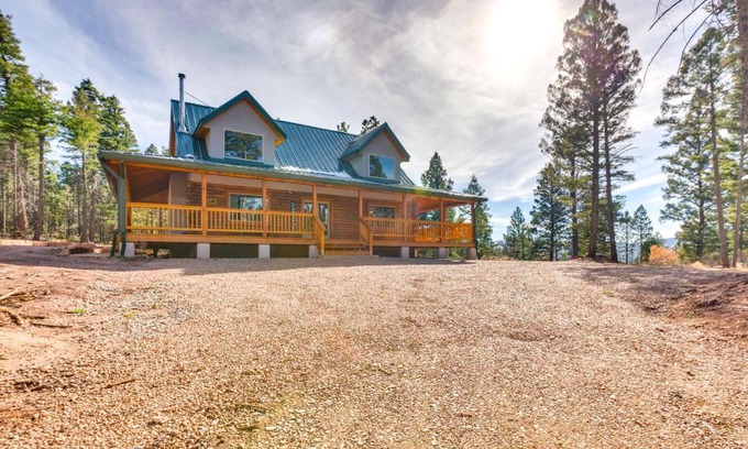 Angel Fire Casa | Wraparound Porch and Forest Views Angel Fire Cabin