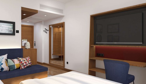 Habitación, 1 cama de matrimonio con sofá cama