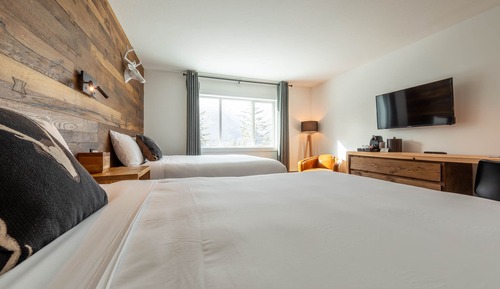 Habitación, 2 camas de matrimonio, vistas a la montaña