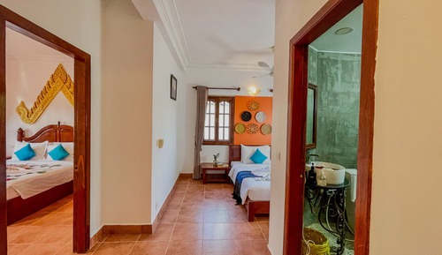 Family Connecting with Balcony Pool View