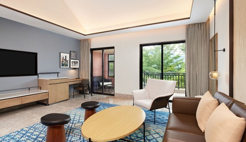 Habitación superior, 2 camas dobles, vistas al jardín