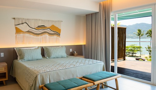 Habitación Deluxe doble, bañera de hidromasaje, vistas al mar