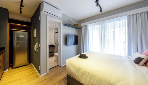 Estudio tradicional, 1 cama doble, patio