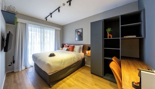 Estudio tradicional, 1 cama doble, patio