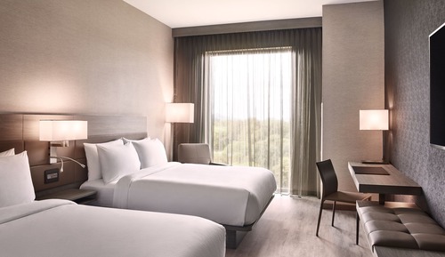 Habitación, 2 camas de matrimonio, vistas al parque