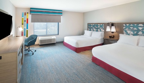 Habitación, 2 camas de matrimonio, accesible para personas con discapacidad, bañera