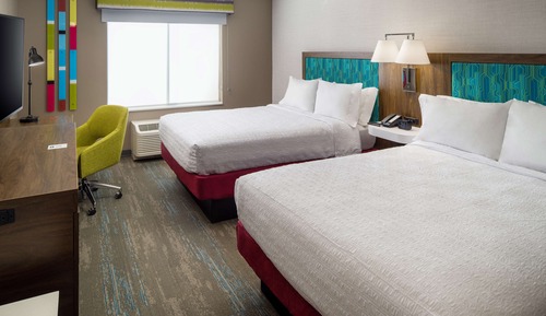 Habitación, 2 camas de matrimonio, frigorífico