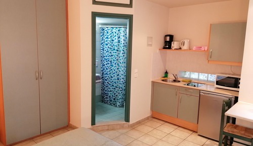 Estudio, vistas al jardín