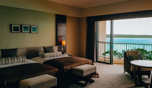 Habitación Grand con 2 camas individuales, no fumadores, vistas al mar (Coral Wing)