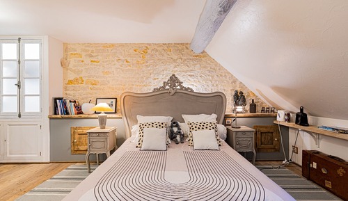 Habitación de lujo doble, baño privado, vistas al jardín (Chambre Granit)