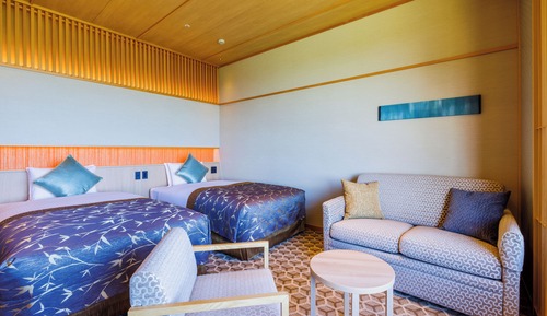 Habitación superior con 2 camas individuales, no fumadores, vistas al mar (With Shower Booth)