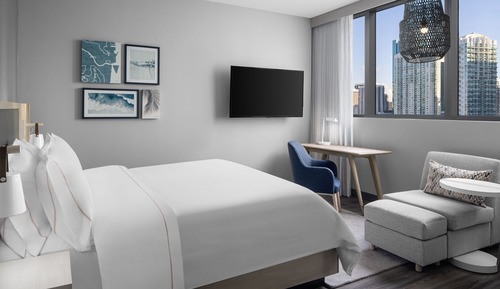 Estudio, 1 cama de matrimonio grande, vistas a la ciudad (Hearing Accessible)