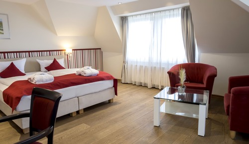 Habitación doble de uso individual, vistas parciales al mar