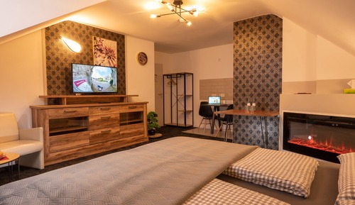 Habitación doble, chimenea