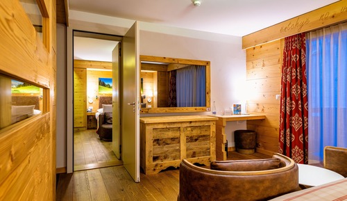 Two connecting rooms without view