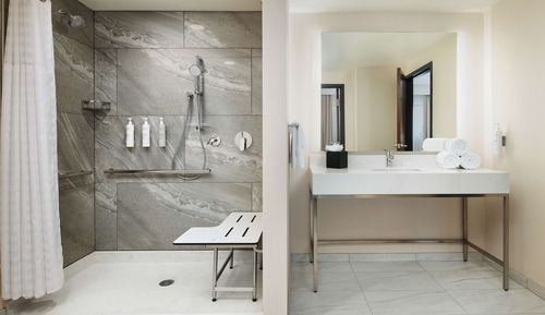 Suite, 1 cama de matrimonio grande (Mobility & Hearing, Roll-in Shower)