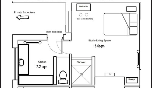 Estudio, baño privado (Secretariat)