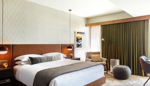 Habitación, 1 cama de matrimonio grande, ducha adaptada, vistas a la montaña (Mobility)