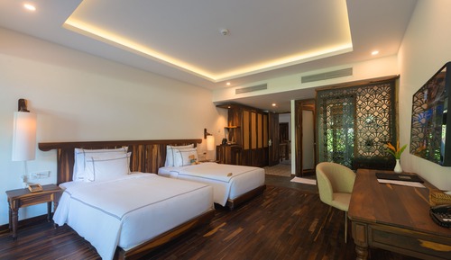 Habitación estándar doble, balcón, vistas al jardín