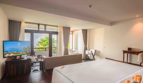Habitación junior doble, 1 cama de matrimonio grande, vistas al mar
