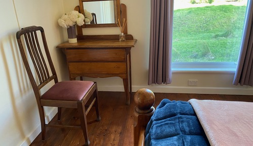 Casa de campo, 1 cama de matrimonio grande con sofá cama, bañera, vistas a la bahía