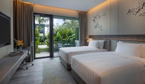 Habitación Deluxe, 2 camas individuales, patio, vistas a la piscina (Laguna)