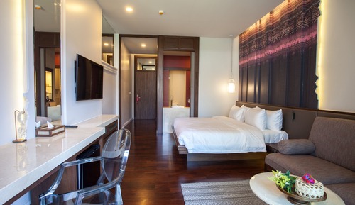 Habitación de lujo, 1 cama de matrimonio grande, acceso a la piscina