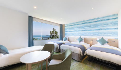 Habitación cuádruple estándar, no fumadores, vistas al mar (With private bathroom)