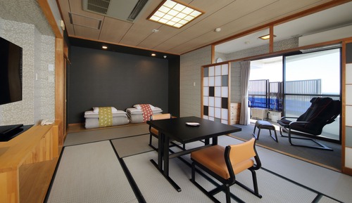 Habitación tradicional con 2 camas individuales (3F: Japanese Style with open-air bath)