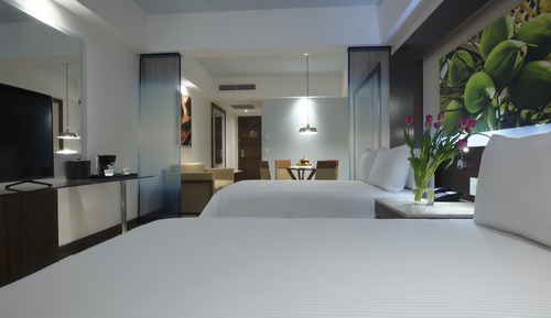 Habitación Club, 2 camas dobles, acceso a la piscina, planta baja