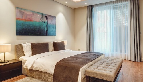Habitación, 1 cama de matrimonio grande, vistas al mar (4 Bedrooms - Portonovi Sea View)