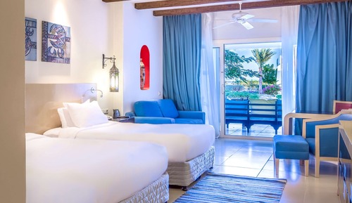 2 camas gemelas, de lujo, vista jardín