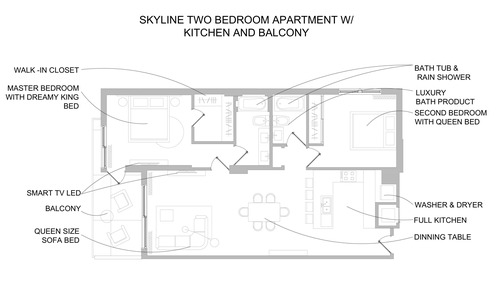 Apartamento Premium, 2 habitaciones, vistas a la ciudad