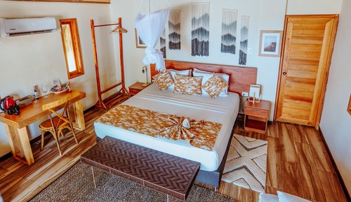 Cabaña familiar, balcón, vistas al mar