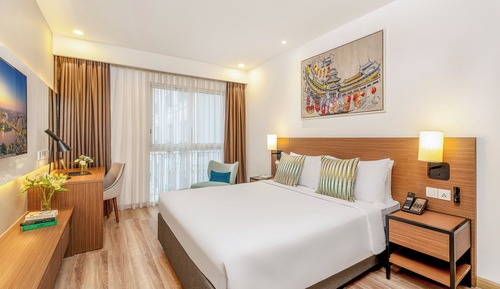 Apartamento ejecutivo, 1 cama de matrimonio, vistas a la ciudad