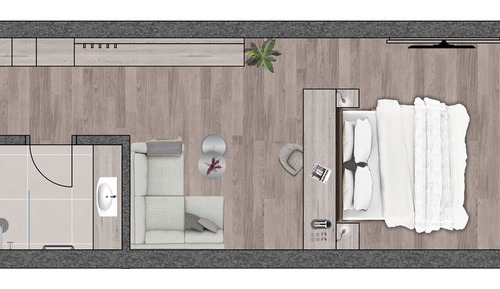 Habitación básica, balcón