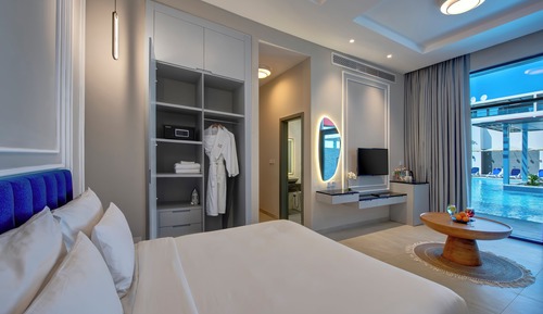 Chalet, 1 cama de matrimonio grande, acceso a la piscina